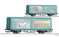 Tillig 14851 - TT - Schiebewandwagen Hbis-tt Mein Zoo, Ep. IV<br>unterschiedlich gestaltete Wagenseiten